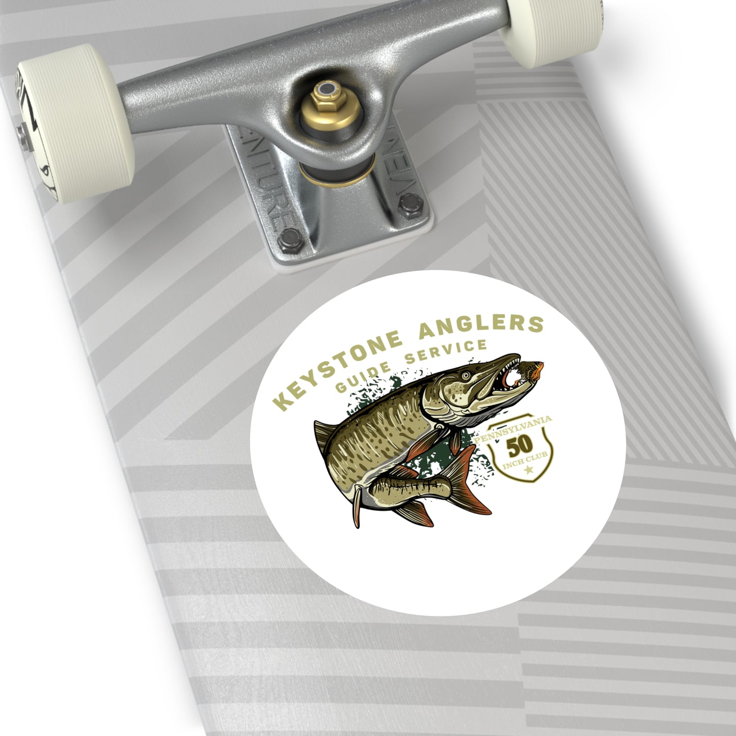 FLY GOD MUSKY APPAREL – Keystone Anglers 50-Inch Club Round Vinyl Sticker