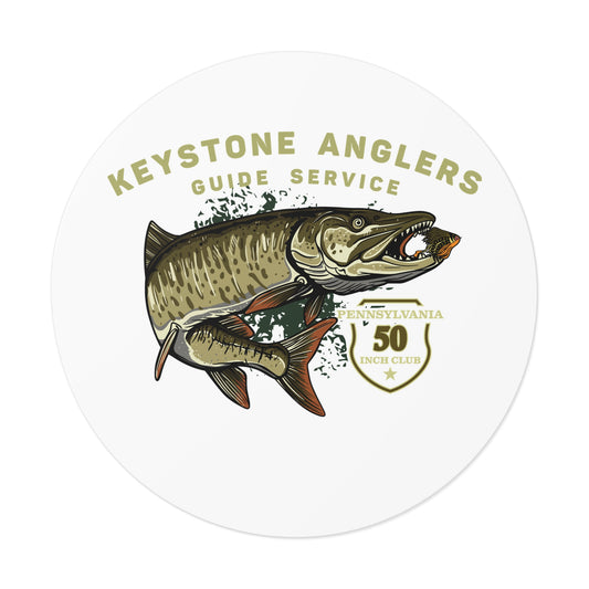 FLY GOD MUSKY APPAREL – Keystone Anglers 50-Inch Club Round Vinyl Sticker