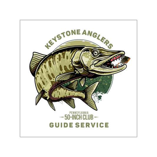 FLY GOD MUSKY APPAREL – Keystone Anglers Guide Service Square Vinyl Sticker